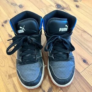 Puma Black and Blue High-Top Sneakers